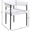 Meridian Malin Cream Linen Textured Fabric Dining Chair IMAGE 8