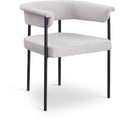  Color_Black/ Grey -- Malin Grey Linen Textured Fabric Upholstered Dining Chair IMAGE 1