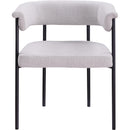  Color_Black/ Grey -- Malin Grey Linen Textured Fabric Upholstered Dining Chair IMAGE 3