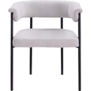 Meridian Malin Grey Linen Textured Fabric Dining Chair IMAGE 3