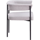  Color_Black/ Grey -- Malin Grey Linen Textured Fabric Upholstered Dining Chair IMAGE 4