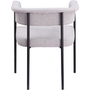  Color_Black/ Grey -- Malin Grey Linen Textured Fabric Upholstered Dining Chair IMAGE 5