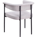  Color_Black/ Grey -- Malin Grey Linen Textured Fabric Upholstered Dining Chair IMAGE 6