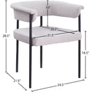  Color_Black/ Grey -- Malin Grey Linen Textured Fabric Upholstered Dining Chair IMAGE 8
