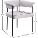 Meridian Malin Grey Linen Textured Fabric Dining Chair IMAGE 8