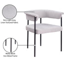  Color_Black/ Grey -- Malin Grey Linen Textured Fabric Upholstered Dining Chair IMAGE 9