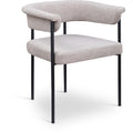  Color_Black/ Taupe -- Malin Taupe Linen Textured Fabric Upholstered Dining Chair IMAGE 1