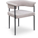  Color_Black/ Taupe -- Malin Taupe Linen Textured Fabric Upholstered Dining Chair IMAGE 1