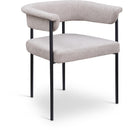 Meridian Malin Taupe Linen Textured Fabric Dining Chair IMAGE 1