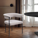 Color_Black/ Taupe -- Malin Taupe Linen Textured Fabric Upholstered Dining Chair IMAGE 2