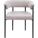  Color_Black/ Taupe -- Malin Taupe Linen Textured Fabric Upholstered Dining Chair IMAGE 3