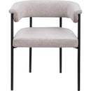 Meridian Malin Taupe Linen Textured Fabric Dining Chair IMAGE 3