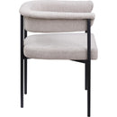  Color_Black/ Taupe -- Malin Taupe Linen Textured Fabric Upholstered Dining Chair IMAGE 4
