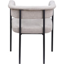  Color_Black/ Taupe -- Malin Taupe Linen Textured Fabric Upholstered Dining Chair IMAGE 5
