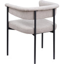  Color_Black/ Taupe -- Malin Taupe Linen Textured Fabric Upholstered Dining Chair IMAGE 6