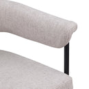  Color_Black/ Taupe -- Malin Taupe Linen Textured Fabric Upholstered Dining Chair IMAGE 7