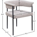  Color_Black/ Taupe -- Malin Taupe Linen Textured Fabric Upholstered Dining Chair IMAGE 8