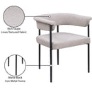  Color_Black/ Taupe -- Malin Taupe Linen Textured Fabric Upholstered Dining Chair IMAGE 9