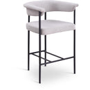 Meridian Malin Grey Linen Textured Fabric Counter Stool IMAGE 1