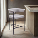  Color_Black/ Grey -- Malin Grey Linen Textured Fabric Upholstered Counter Stool IMAGE 2