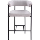  Color_Black/ Grey -- Malin Grey Linen Textured Fabric Upholstered Counter Stool IMAGE 3