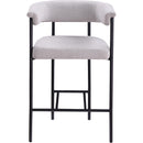 Meridian Malin Grey Linen Textured Fabric Counter Stool IMAGE 3