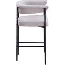  Color_Black/ Grey -- Malin Grey Linen Textured Fabric Upholstered Counter Stool IMAGE 4
