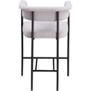  Color_Black/ Grey -- Malin Grey Linen Textured Fabric Upholstered Counter Stool IMAGE 5