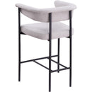  Color_Black/ Grey -- Malin Grey Linen Textured Fabric Upholstered Counter Stool IMAGE 6