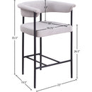  Color_Black/ Grey -- Malin Grey Linen Textured Fabric Upholstered Counter Stool IMAGE 8