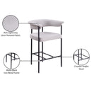  Color_Black/ Grey -- Malin Grey Linen Textured Fabric Upholstered Counter Stool IMAGE 9