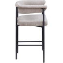  Color_Black/ Taupe -- Malin Taupe Linen Textured Fabric Upholstered Counter Stool IMAGE 4