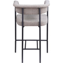 Color_Black/ Taupe -- Malin Taupe Linen Textured Fabric Upholstered Counter Stool IMAGE 5