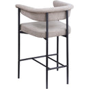  Color_Black/ Taupe -- Malin Taupe Linen Textured Fabric Upholstered Counter Stool IMAGE 6