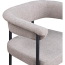  Color_Black/ Taupe -- Malin Taupe Linen Textured Fabric Upholstered Counter Stool IMAGE 7