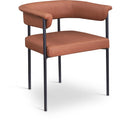  Color_Black/ Orange -- Malin Cognac Vegan Leather Upholstered Dining Chair IMAGE 1