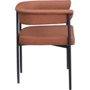  Color_Black/ Orange -- Malin Cognac Vegan Leather Upholstered Dining Chair IMAGE 4