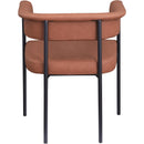  Color_Black/ Orange -- Malin Cognac Vegan Leather Upholstered Dining Chair IMAGE 5