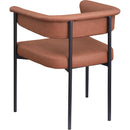  Color_Black/ Orange -- Malin Cognac Vegan Leather Upholstered Dining Chair IMAGE 6