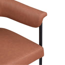 Color_Black/ Orange -- Malin Cognac Vegan Leather Upholstered Dining Chair IMAGE 7
