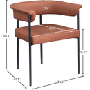  Color_Black/ Orange -- Malin Cognac Vegan Leather Upholstered Dining Chair IMAGE 8