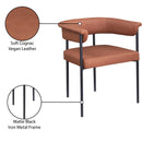  Color_Black/ Orange -- Malin Cognac Vegan Leather Upholstered Dining Chair IMAGE 9