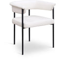  Color_Black/ Cream -- Malin Cream Vegan Leather Upholstered Dining Chair IMAGE 1