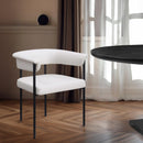  Color_Black/ Cream -- Malin Cream Vegan Leather Upholstered Dining Chair IMAGE 2