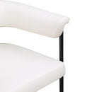  Color_Black/ Cream -- Malin Cream Vegan Leather Upholstered Dining Chair IMAGE 7