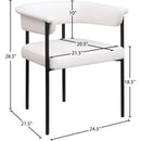  Color_Black/ Cream -- Malin Cream Vegan Leather Upholstered Dining Chair IMAGE 8