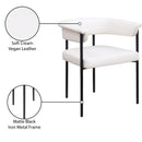  Color_Black/ Cream -- Malin Cream Vegan Leather Upholstered Dining Chair IMAGE 9