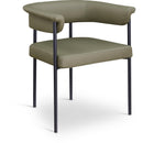  Color_Black/ Green -- Malin Olive Vegan Leather Upholstered Dining Chair IMAGE 1