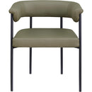  Color_Black/ Green -- Malin Olive Vegan Leather Upholstered Dining Chair IMAGE 3
