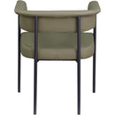  Color_Black/ Green -- Malin Olive Vegan Leather Upholstered Dining Chair IMAGE 5